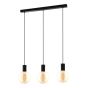 Κρεμαστό Φωτιστικό Τρίφωτη Ράγα 3xE27 840xH650mm Μαύρο Eglo Pozueta 98662