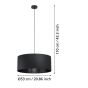 Eglo Maserlo 1 Κλασικό Κρεμαστό Φωτιστικό Μονόφωτο με Ντουί E27 σε Μαύρο Χρώμα 99043