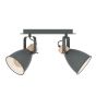 Σποτ Δίφωτο 480xH240mm 2xE27 Μέταλλο Ανθρακί -Ξύλο Eglo Coswarth 99075