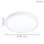 Πλαφονιέρα Λευκή 28,5cm IP44 LED 20w 3000K 2400lm Eglo Fueva-5 99265