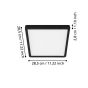 Πλαφονιέρα Μαύρη Τετράγωνη 28,5cm IP44 LED Panel 20w 3000K 2400lm Eglo Fueva 5 99271