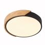 Πλαφονιέρα Οροφής 42xH5cm Μέταλλο Μαύρο-Απόχρωση Ξύλου Led CCT 3000-6000K max 50w 3030lm Dimmable Remote Control Sun Light AGLIO-40-BK 