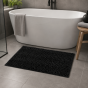 Πατάκι Μπάνιου Chenille 45x70cm Μαύρο MRShome  DC-023001