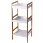 Ραφιέρα Μπάνιου με 3 Ράφια από Bamboo & MDF Natural/White MRShome DF-0010000