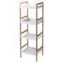 Ραφιέρα Μπάνιου με 4 Ράφια από Bamboo & MDF Natural/White 36x33x110cm MRShome DF-0011000