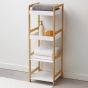Ραφιέρα Μπάνιου με 4 Ράφια από Bamboo & MDF Natural/White 36x33x110cm MRShome DF-0011000