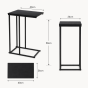 Side Table Μεταλλικό με Επιφάνεια MDF/Μελαμίνη 40x26x58cm Black MRShome DF-0049000