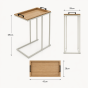Side Table με Μεταλλικό Σκελετό Off-White και Αφαιρούμενη Επιφάνεια από MDF 45x28x59cm MRShome DF-0051000