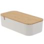 Κουτί Αποθήκευσης PS/Bamboo με Καθρέπτη 26x13x7cm White/Natural MRShome DF-0055000