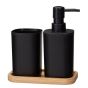 Σετ Μπάνιου από PP 3 Τεμαχίων Black/Natural MRShome DF-0068000