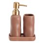 Σετ Μπάνιου Stoneware 3 Τεμαχίων Pink 7631U MRShome DF-0093002