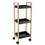 Ραφιέρα Bamboo/MDF με 3 Ράφια Φυσική/Μαύρη με Ροδάκια 28.5x21x79cm MRShome DS-1139000