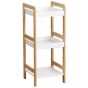 Ραφιέρα 3 θέσεων Bamboo/MDF Μπεζ/Λευκό 33x33x80cm MRShome DS-1146000