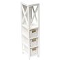 Έπιπλο MDF με 1 Ράφι και 3 Συρτάρια Λευκό 17x24x82cm MRShome DS-1232000