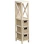 Έπιπλο MDF με 1 Ράφι και 3 Συρτάρια Μπεζ 17x24x82cm MRShome DS-1245000