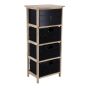 Έπιπλο MDF με 1 Ράφι και 3 Συρτάρια 37.5x27.5x86cm Μαύρο MRShome  DS-2215000