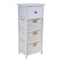 Συρταριέρα Λευκή MDF με 4 Συρτάρια 37.5x27.5x86cm MRShome DS-2216000