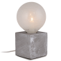 Φωτιστικό Επιτραπέζιο Βάση Μπετού Γκρι 10*10*10 cm 1*Ε27 με Φις, Καλώδιο 1,8 m & Διακοπτάκι Enjoy Concrete Cube EL327107
