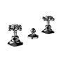 Horus Julia Victoria Julia Victoria Classic Collection - 3 Hole Bidet Set, Spray and Rim Fill Valves with Automatic Pop-up Waste - Chrome 01.358-CH