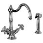 Horus Montmartre Classic Collection - Mono Kitchen Mixer with Deck Side Handspray / No Waste - Chrome 07.123-CH