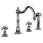 Horus Montmartre Classic Collection - 3-hole Kitchen Mixer with Deck Side Handspray / No Waste - Chrome 07.124-CH