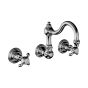 Horus Montmartre Classic Collection - Wall Mounted 3 Hole Basin Set for Splashback Basin with Waste, No Plug - Matt Nickel 07.272-NM
