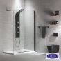 Διαχωριστικό κρύσταλλο ντουζιέρας IWIS Walk-in 90 h.220 ρυθμιζόμενo από 87 έως 89εκ., Devon Clean Glass Black Matt IWH90C-400