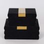S/2 ΚΟΥΤΙΑ ΜΑΥΡΑ 25x15x10cm / 20x12x8cm Eurolamp 752-17082
