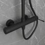 Orabella Terra Black matt - Στήλη ντουζ με στρόγγυλη κεφαλή Φ250 10249