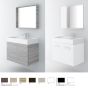 Orabella Touch 81 με δύο Συρτάρια - Κρεμαστό Έπιπλο Μπάνιου με πορσελάνινο νιπτήρα Tecla και καθρέπτη ντουλάπι F60167-70152-70105-60167