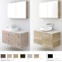 Orabella Solid Surface 100 με δύο Πόρτες - Κρεμαστό Έπιπλο Μπάνιου για επικαθήμενο νιπτήρα και καθρέπτης ντουλάπι F60176-70160-70107-70164