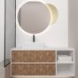 Orabella Drawer with shelf 140 double - Κρεμαστό Έπιπλο Μπάνιου με λευκή ματ επικάλυψη και βάση με συρτάρι από μελαμίνη δικής σας επιλογής (χωρίς καθρέπτη και νιπτήρα) F70210-70231,W-140