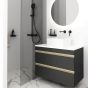 Orabella Vision 80 - Κρεμαστό Έπιπλο Μπάνιου με λευκή ματ επικάλυψη και βάση με συρτάρια από MDF super matt δικής σας επιλογής (χωρίς καθρέπτη και νιπτήρα) F70238-70239,W-80