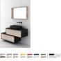 Orabella Drawer asymmetrical 100 - Κρεμαστό Έπιπλο Μπάνιου με μαύρη ματ επικάλυψη και βάση από μαύρο MDF super matt με συρτάρι από μελαμίνη δικής σας επιλογής (χωρίς καθρέπτη και νιπτήρα) F70216-70217,W-100