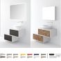 Orabella Drawer asymmetrical 80 - Κρεμαστό Έπιπλο Μπάνιου με λευκή ματ επικάλυψη και βάση με συρτάρια από MDF super matt δικής σας επιλογής (χωρίς καθρέπτη και νιπτήρα) F70216-70214,W-80