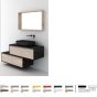 Orabella Drawer asymmetrical 100 - Κρεμαστό Έπιπλο Μπάνιου με μαύρη ματ επικάλυψη και βάση από μαύρο MDF super matt με συρτάρι από μελαμίνη δικής σας επιλογής (χωρίς καθρέπτη και νιπτήρα) F70216-70217,W-100