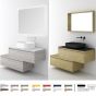 Orabella Drawer asymmetrical 100 - Κρεμαστό Έπιπλο Μπάνιου με μαύρη ματ επικάλυψη και βάση από μαύρο MDF super matt με συρτάρι από μελαμίνη δικής σας επιλογής (χωρίς καθρέπτη και νιπτήρα) F70216-70217,W-100