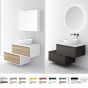 Orabella Drawer asymmetrical 60 - Κρεμαστό Έπιπλο Μπάνιου με λευκή ματ επικάλυψη και βάση με συρτάρια από μελαμίνη δικής σας επιλογής (χωρίς καθρέπτη και νιπτήρα) F70216-70212,W-60