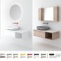 Orabella Drawer with shelf 120 - Κρεμαστό Έπιπλο Μπάνιου με λευκή ματ επικάλυψη και βάση με συρτάρι από μελαμίνη δικής σας επιλογής (χωρίς καθρέπτη και νιπτήρα) F70210-70208,W-120