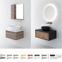 Orabella Drawer 60 - Κρεμαστό Έπιπλο Μπάνιου με λευκή ματ επικάλυψηκαι και βάση με συρτάρι από μελαμίνη δικής σας επιλογής (χωρίς καθρέπτη και νιπτήρα) F70204-70200,W-60