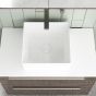 Orabella Solid Surface 80 με δύο Συρτάρια - Κρεμαστό Έπιπλο Μπάνιου για επικαθήμενο νιπτήρα και καθρέπτης ντουλάπι σε αποχρώσεις ξύλου με χρωμέ γραμμικά πόμολα F70242-70243,70105,W-80