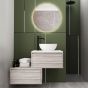 Orabella Drawer asymmetrical 60 - Κρεμαστό Έπιπλο Μπάνιου με λευκή ματ επικάλυψη και βάση με συρτάρια από μελαμίνη δικής σας επιλογής (χωρίς καθρέπτη και νιπτήρα) F70216-70212,W-60