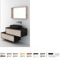 Orabella Drawer asymmetrical 80 - Κρεμαστό Έπιπλο Μπάνιου με λευκή ματ επικάλυψη και βάση με συρτάρια από MDF super matt δικής σας επιλογής (χωρίς καθρέπτη και νιπτήρα) F70216-70214,W-80