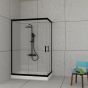 Orabella Stardust Easy Fix H200 Black matt 130X140 - Καμπίνα αντιστρέψιμη, ασύμμετρη 30683
