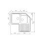 Sanitec Νεροχύτης Ανοξείδωτος 83×83 11248 Ζenith Σατινέ 11248-dexes