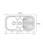 Sanitec Νεροχύτης 301 Classic 97×50 301-22-Metallic-Space