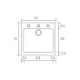 Sanitec Νεροχύτης 339 Classic 50×50 339-18-Granite-Blue