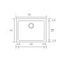 Sanitec Νεροχύτης 341 Classic 50×40 341-14-Metallic-Ice
