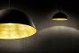 Φωτιστικό Κρεμαστό Μονόφωτο 1xE27 Ø50xH150cm Μέταλλο Μαύρο Ματ-Χρυσό Εσωτερικά Trio Lighting Romino II 308000132