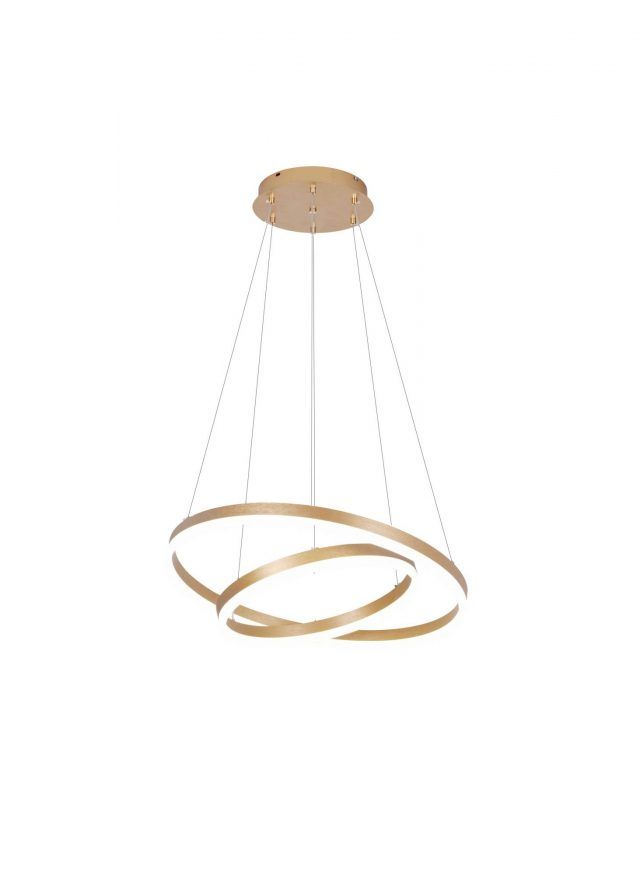 Φωτιστικό Κρεμαστό 60cm Δύο Κύκλοι Χρυσό Ματ LED 3CCT 3000-6000K Dimmer Night Mode Sun Light D88059/2